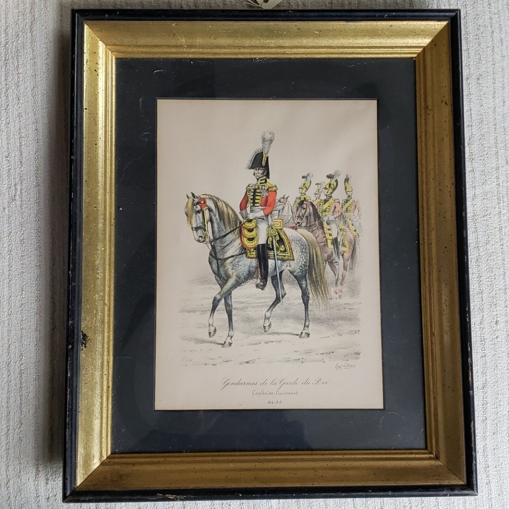 Antique framed Napoleon French print